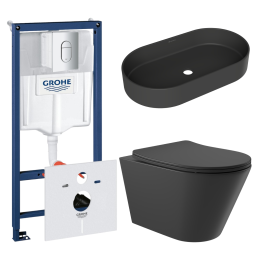 Комплект инсталляции GROHE Rapid SL NW0145/S с унитазом Aqueduto CONE CON0140 и раковиной Aqueduto ESPIRAL ESP0240 (NW0473)