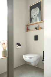 Держатель для туалетной бумаги GROHE Essentials с крышкой, матовый черный (1024652430)