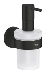 Дозатор жидкого мыла GROHE Essentials с держателем, матовый черный (1022572430)
