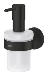 Дозатор жидкого мыла GROHE Essentials с держателем, матовый черный (1022572430)