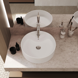 Раковина накладная Aqueduto ESPIRAL, D460, белый глянцевый (ESP0610)