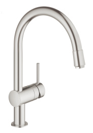 Смеситель для кухни GROHE Vento с вытяжным C-образным изливом, суперсталь (30434DC0)