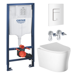 Комплект инсталляции GROHE Rapid SL 38772SH0 с унитазом Aquatek НИКА AQ2009-00 и сиденьем с микролифтом (NW0327)