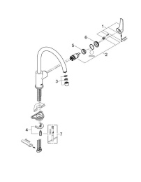 Смеситель для кухни GROHE BauFlow, хром (31230000)