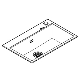 Мойка GROHE K700 с одной чашей, 780 x 510 мм, черный гранит (31652AP0)
