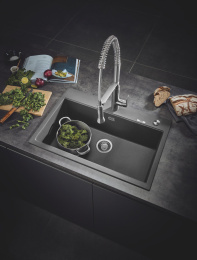 Мойка GROHE K700 с одной чашей, 780 x 510 мм, серый гранит (31652AT0)