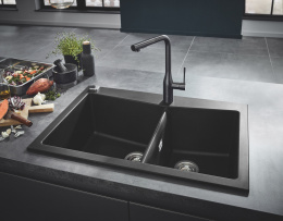 Мойка GROHE K700 с 2 чашами, 838 x 559 мм,черный гранит (31657AP0)