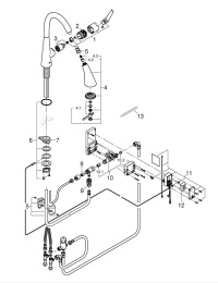 Смеситель для кухни GROHE Zedra Touch сенсорный с вытяжным душем 3jet, хром (30219002)