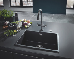 Мойка GROHE K700U с одной чашей, 457 x 406 мм, черный гранит (31653AP0)