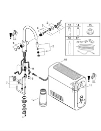 Смеситель для кухонной мойки GROHE Blue Home с системой фильтрации, охлаждения и газирования воды, хром (31606000)