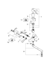 Смеситель для ванны GROHE Eurosmart Cosmopolitan, хром (32847000)