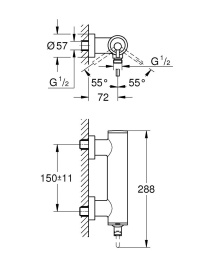 Смеситель для душа GROHE Atrio внешнего монтажа, холодный рассвет глянец (32650GL3)