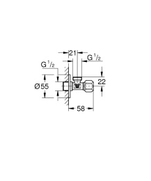 Угловой вентиль GROHE 1/2", хром (22025000)