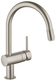 Смеситель для кухни GROHE Minta с вытяжным C-изливом, суперсталь (32918DC0)