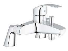 Смеситель для ванны GROHE Eurosmart на 2 отверстия, на край ванны с вертикальным подключением, хром (33303002)