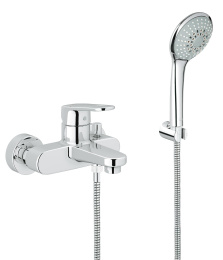 Смеситель для ванны GROHE Europlus с душевым гарнитуром, хром (33547002)
