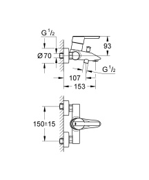 Смеситель для ванны GROHE Feel, хром (32269000)