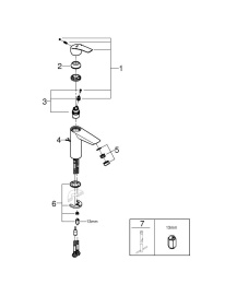 Смеситель для раковины GROHE Eurosmart с цепочкой, M-Size, хром (23323003)