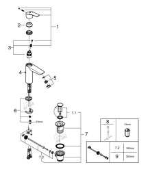 Смеситель для раковины GROHE Eurosmart, M-size, хром (23322003)