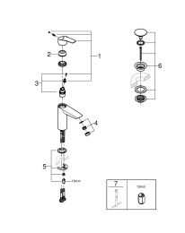 Смеситель для раковины GROHE Eurosmart, M-size, хром (23923003)
