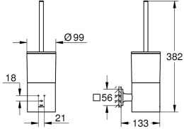 Туалетный ёршик GROHE Allure с держателем, темный графит глянец (40340A01)