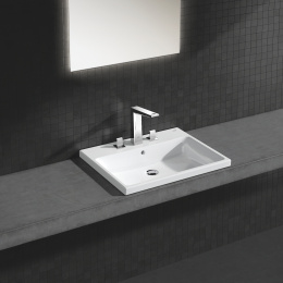 Раковина GROHE Cube Ceramic полувстраиваемая 60 см, альпин-белый (3947900H)