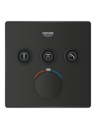 Внешняя часть термостата для душа GROHE Grohtherm SmartControl на 3 потребителя, матовый черный (291262430)