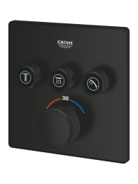 Внешняя часть термостата для душа GROHE Grohtherm SmartControl на 3 потребителя, матовый черный (291262430)