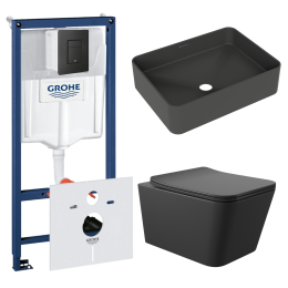 Комплект инсталляции GROHE Solido 38811KF0 с унитазом Aqueduto MACIO MAC0140 и раковиной Aqueduto ESPIRAL ESP0440 (NW0507)