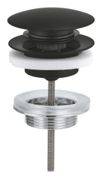 Донный клапан для раковины GROHE Push-Open, матовый черный (1024642430)
