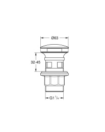 Донный клапан для раковины GROHE Push-Open, матовый черный (1024642430)