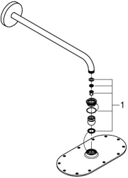 Верхний душ GROHE Rainshower Veris 300x150, 1 режим, 422 мм, белая луна (26170LS0)