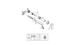 Смеситель для раковины GROHE BauEdge в комплекте с монтажной частью, хром (20474001)