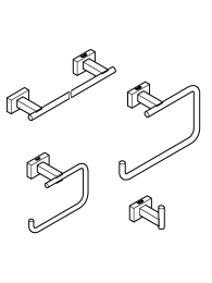 Набор аксессуаров GROHE Essentials Cube (4 предмета), холодный рассвет, матовый (40778GN1)