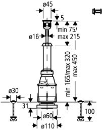 Смывной клапан для отверстия в крышке бачка (диаметр 40 мм) GROHE (37085PI0)