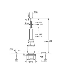 Смывной клапан для отверстия в крышке бачка (диаметр 16-35 мм) GROHE (37088PI0)