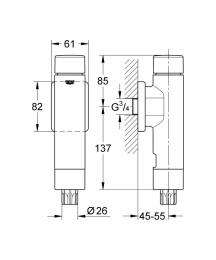 Смывное устройство под давлением для унитаза GROHE Rondo (37347000)