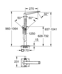 Внешняя часть смесителя для ванны GROHE Allure Brilliant напольного монтажа, хром (23119001)