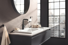 Смеситель для раковины GROHE Essence без донного клапана, L-size, фантомный черный (24177KF1/U), уцененный товар