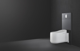 Стеклянный модуль для унитаза с панелью смыва GROHE Skate Cosmopolitan, черный (39374KS0)