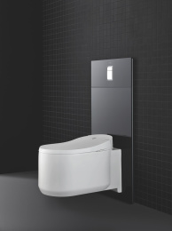 Стеклянный модуль для унитаза с панелью смыва GROHE Skate Cosmopolitan, черный (39374KS0)