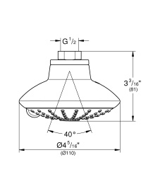 Верхний душ GROHE Euphoria 110 Massage, 8 л/мин, 3 режима, хром (27247001)