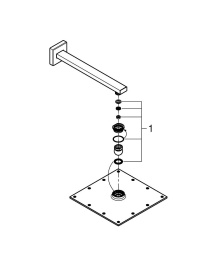 Верхний душ с душевым кронштейном 286 мм, 1 режим струи, GROHE Rainshower Allure 230, хром, (26054000)