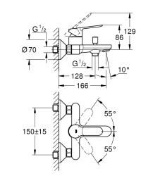 Готовый комплект для ванной комнаты GROHE BauEdge, хром (129670)