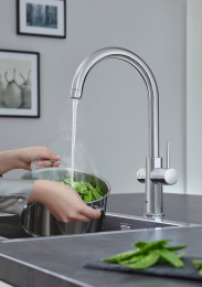 Комплект для кухни GROHE Red Duo с C-образным смесителем, бойлером L-Size и фильтром, хром (30079001)