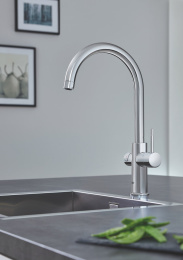Комплект для кухни GROHE Red Duo с C-образным смесителем, бойлером L-Size и фильтром, хром (30079001)