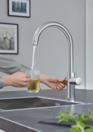 Комплект для кухни GROHE Red Duo с C-образным смесителем, бойлером L-Size и фильтром, хром (30079001)