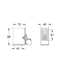 Угловой элемент для монтажа к полу или стене GROHE Rapid Pro (39023000)