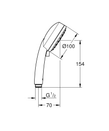 Душевой гарнитур GROHE Tempesta Cosmopolitan 100, 2 режима струи, душевая штанга 900 мм, 5,7 л/мин, хром (27788002)
