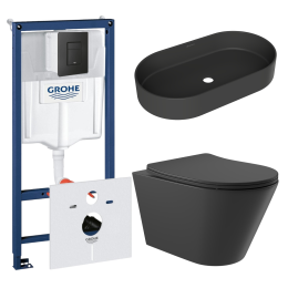 Комплект инсталляции GROHE Solido 38811KF0 с унитазом Aqueduto CONE CON0140 и раковиной Aqueduto ESPIRAL ESP0240 (NW0471)
